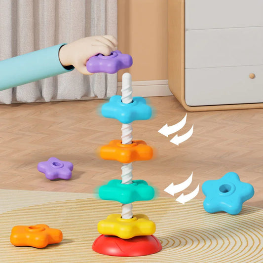 Montessori Baby Spinning Stacking Ring Toy