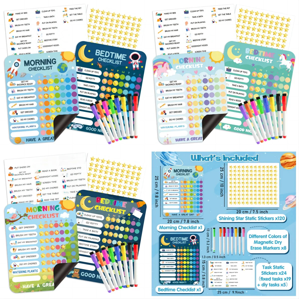 Morning & Bedtime Routine Chart (Magnetic)
