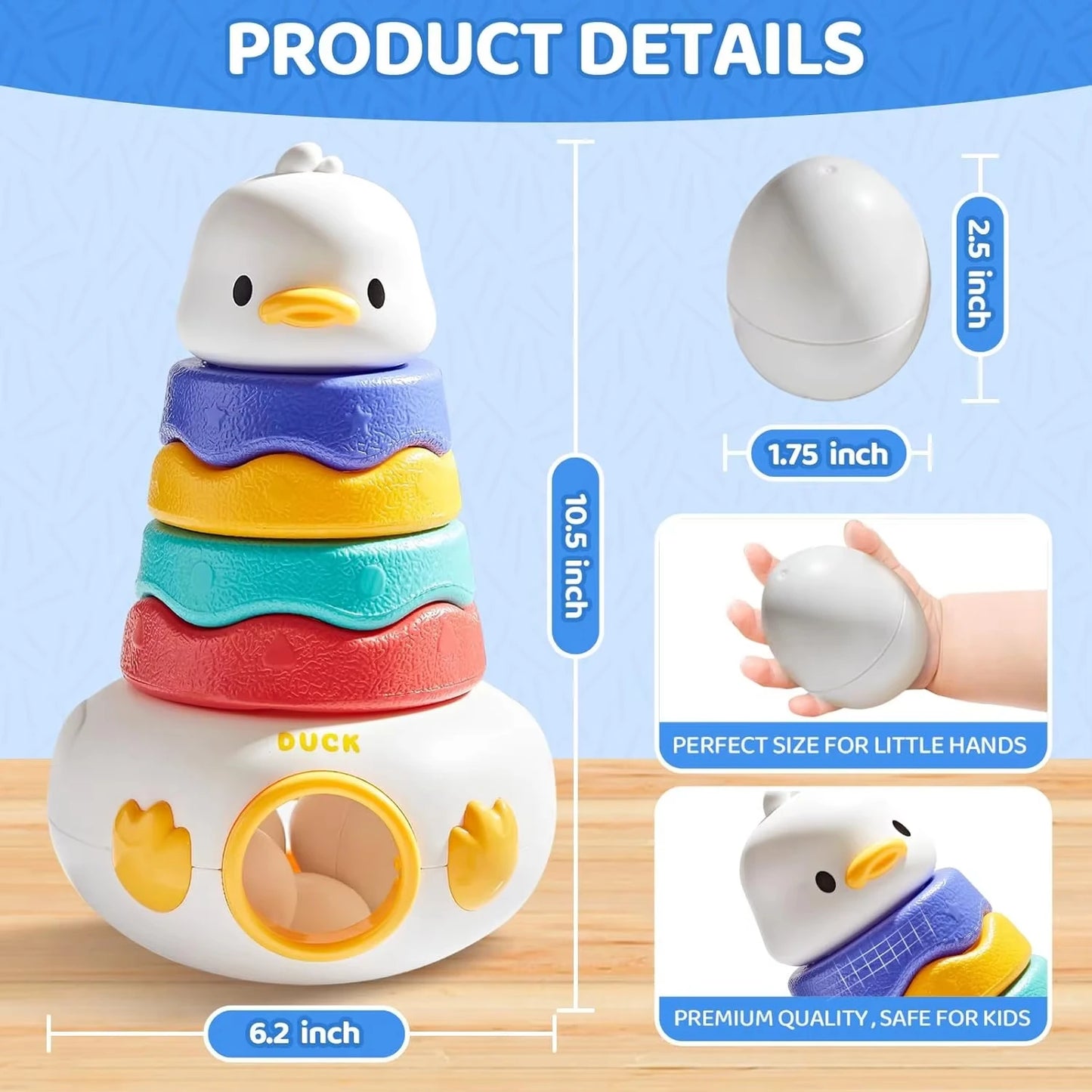 Montessori Baby Spinning Stacking Ring Toy