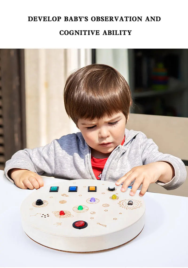 Montessori Busy Board – LED Sensory Learning Toy for Kids (2-4 Years)