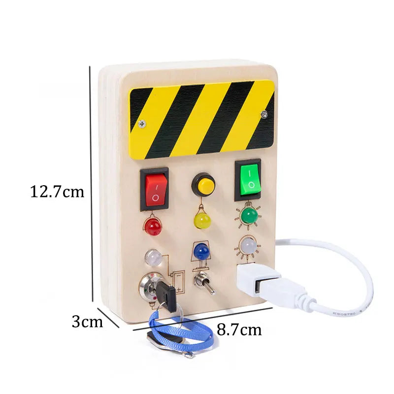 Montessori Busy Board – LED Sensory Learning Toy for Kids (2-4 Years)