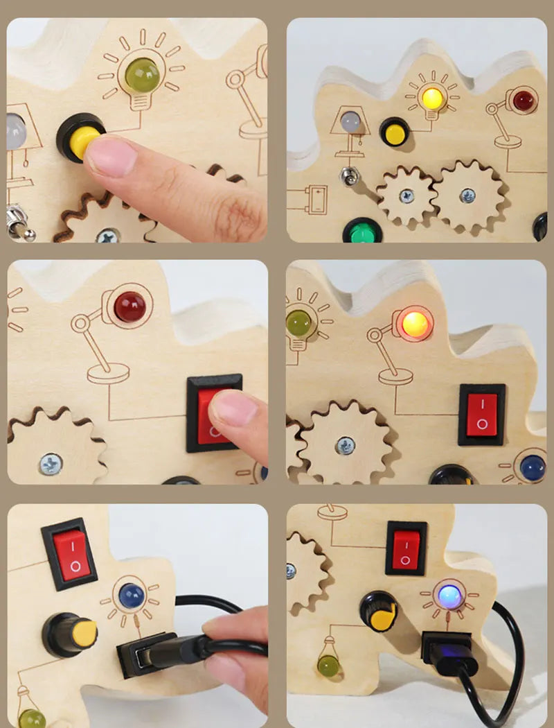 Montessori Busy Board – LED Sensory Learning Toy for Kids (2-4 Years)