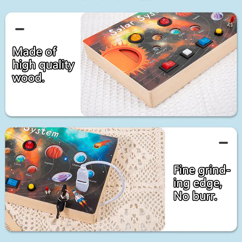Montessori Busy Board – LED Sensory Learning Toy for Kids (2-4 Years)