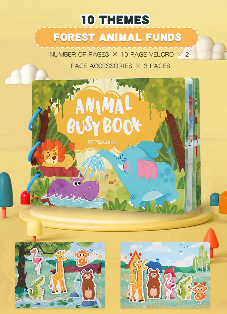 CUBBY Kids™ Montessori Busy Book –Screen- Free Learn Through Play