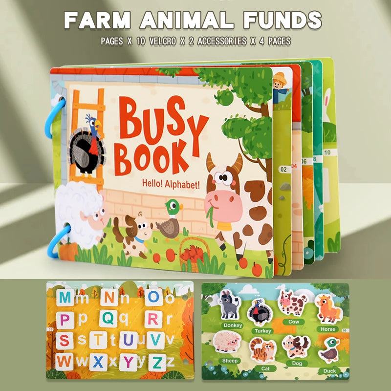 CUBBY Kids™ Montessori Busy Book –Screen- Free Learn Through Play