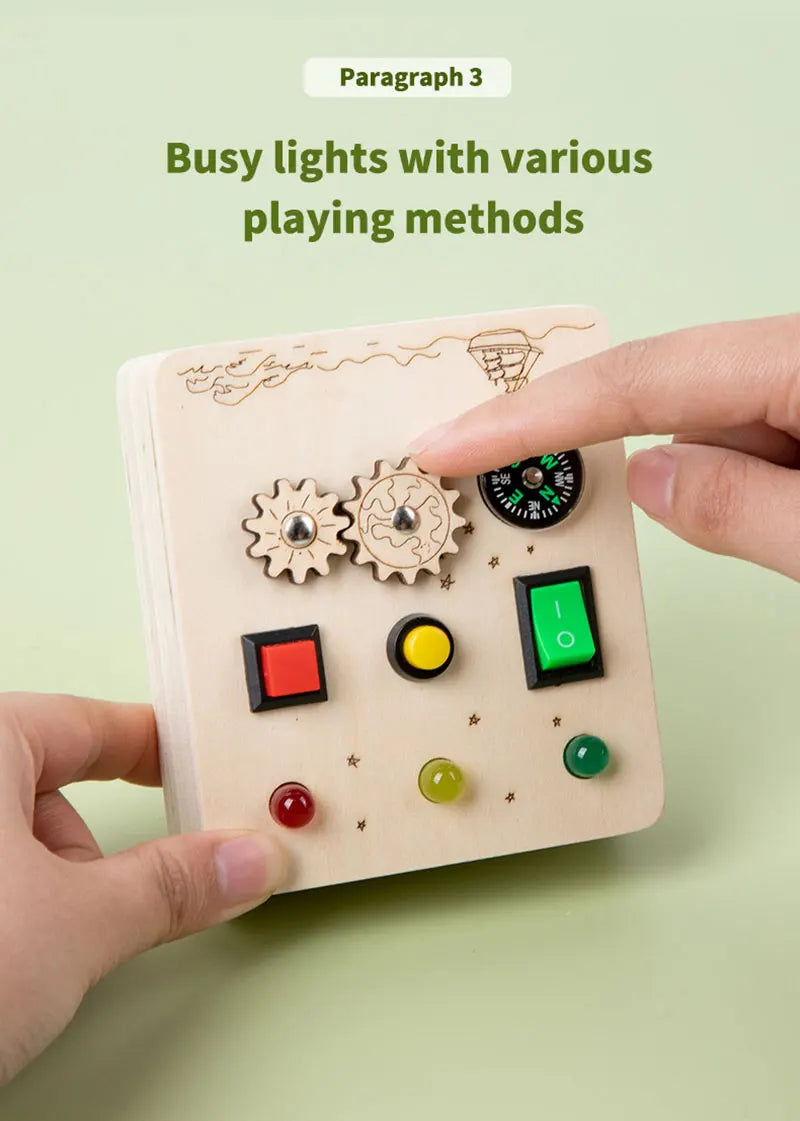 Montessori Busy Board – LED Sensory Learning Toy for Kids (2-4 Years)