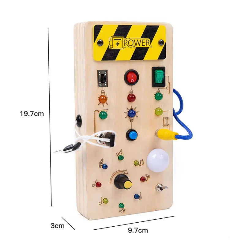 Montessori Busy Board – LED Sensory Learning Toy for Kids (2-4 Years)