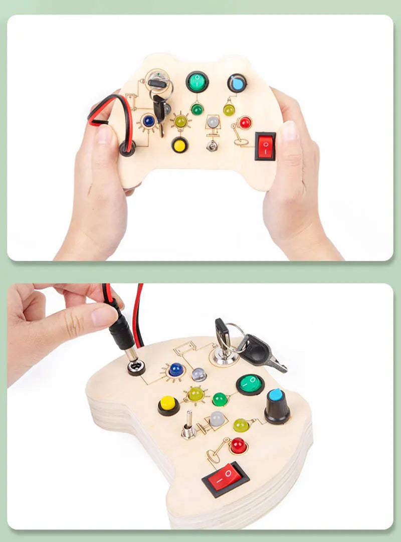 Montessori Busy Board – LED Sensory Learning Toy for Kids (2-4 Years)