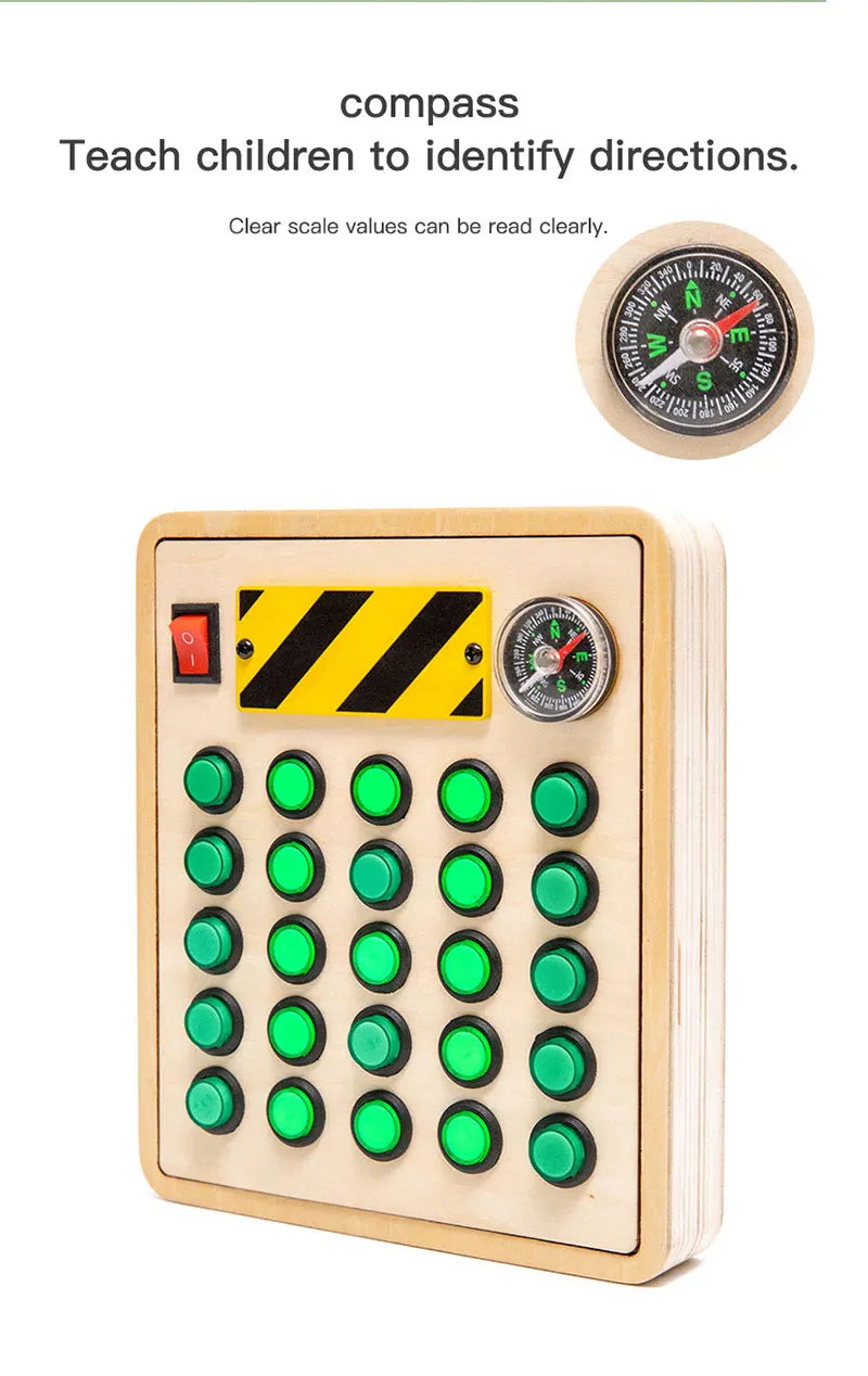 Montessori Busy Board – LED Sensory Learning Toy for Kids (2-4 Years)