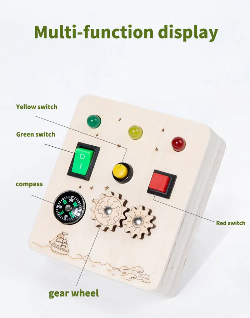 Montessori Busy Board – LED Sensory Learning Toy for Kids (2-4 Years)