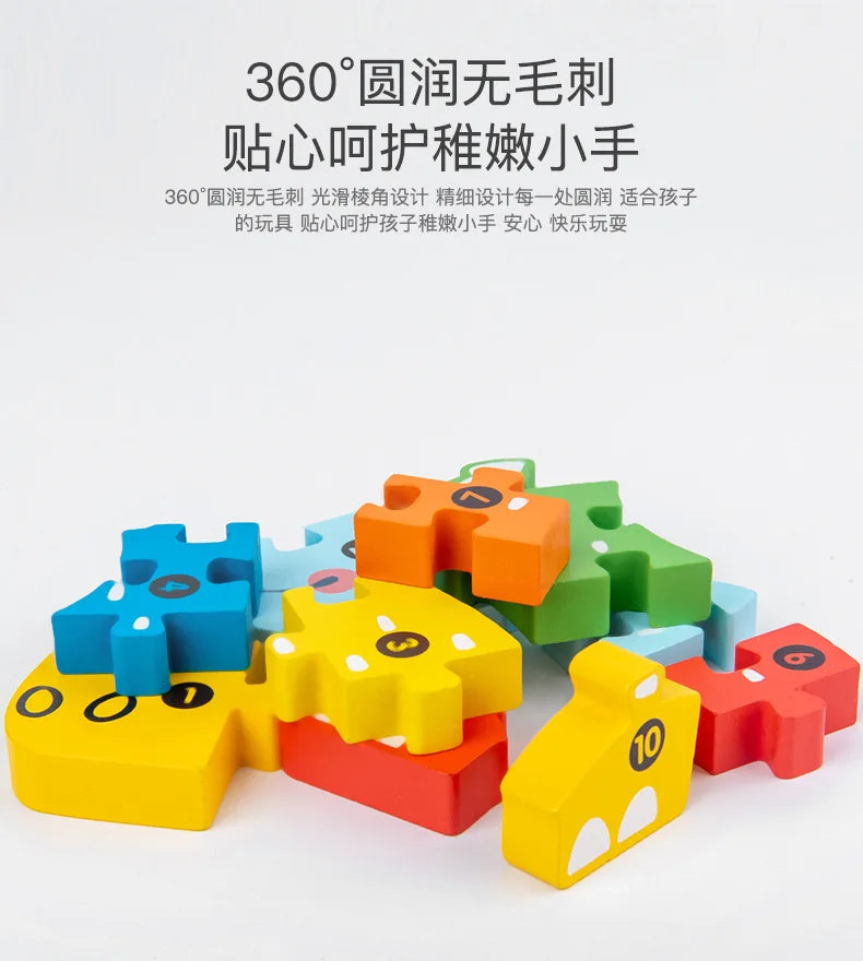 Kids Wooden Animal Shape Matching Puzzle Toy(Montessori wooden puzzle board)