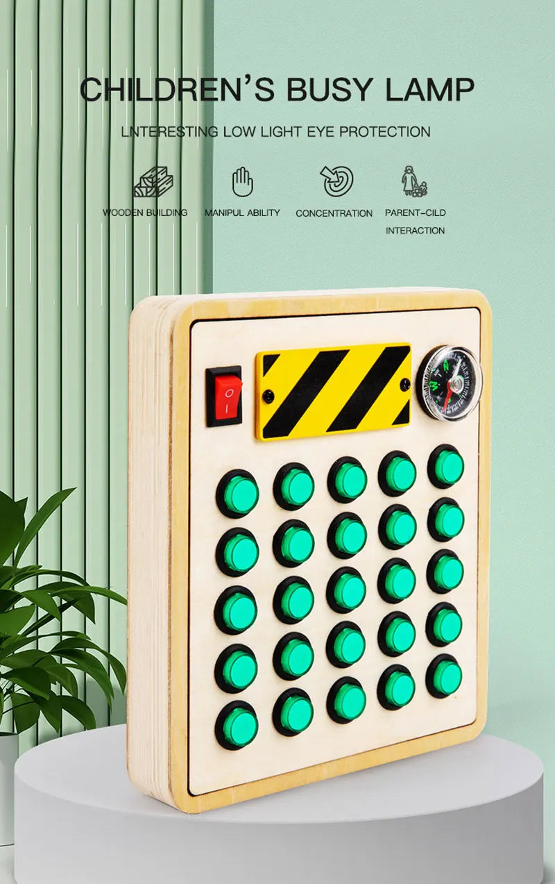 Montessori Busy Board – LED Sensory Learning Toy for Kids (2-4 Years)