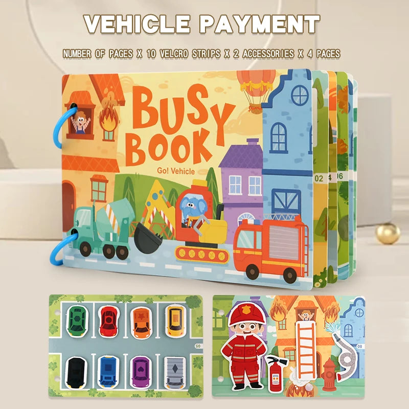 CUBBY Kids™ Montessori Busy Book –Screen- Free Learn Through Play