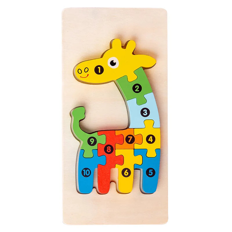 Kids Wooden Animal Shape Matching Puzzle Toy(Montessori wooden puzzle board)