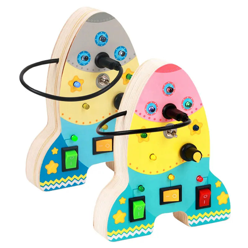 Montessori Busy Board – LED Sensory Learning Toy for Kids (2-4 Years)