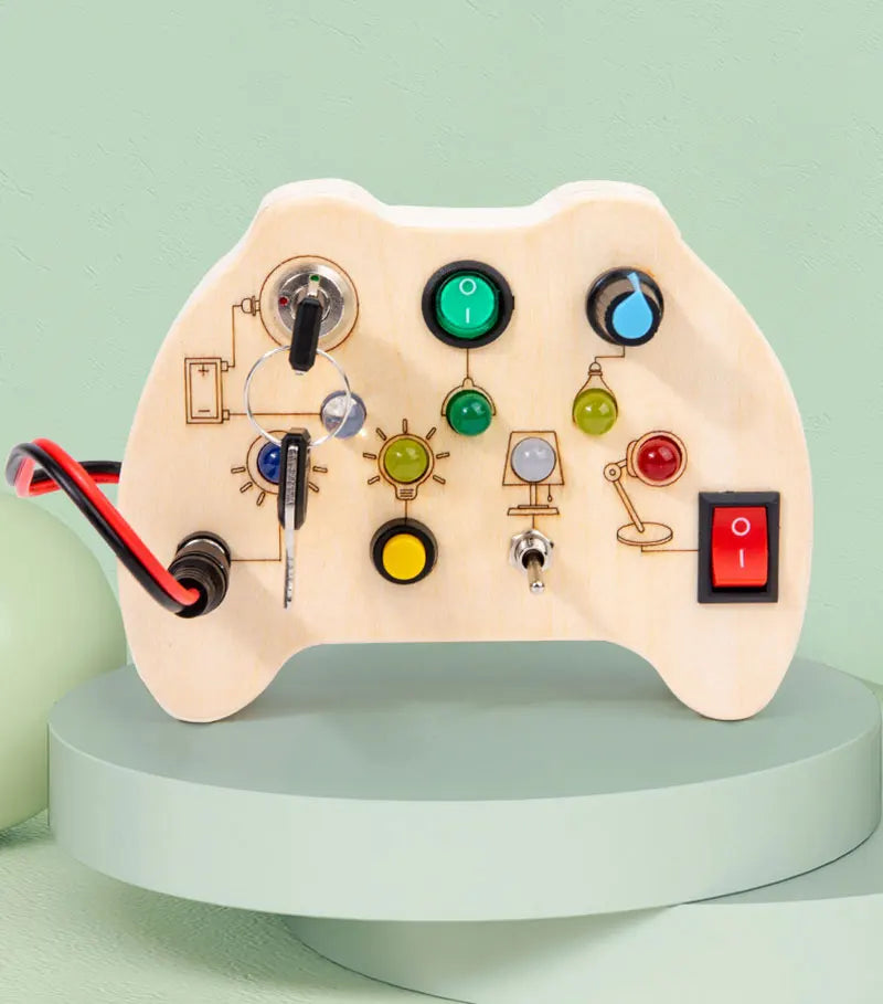 Montessori Busy Board – LED Sensory Learning Toy for Kids (2-4 Years)