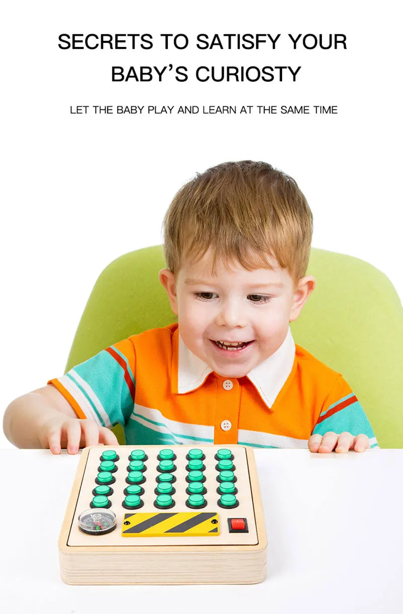 Montessori Busy Board – LED Sensory Learning Toy for Kids (2-4 Years)