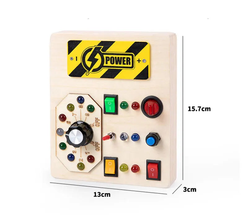 Montessori Busy Board – LED Sensory Learning Toy for Kids (2-4 Years)