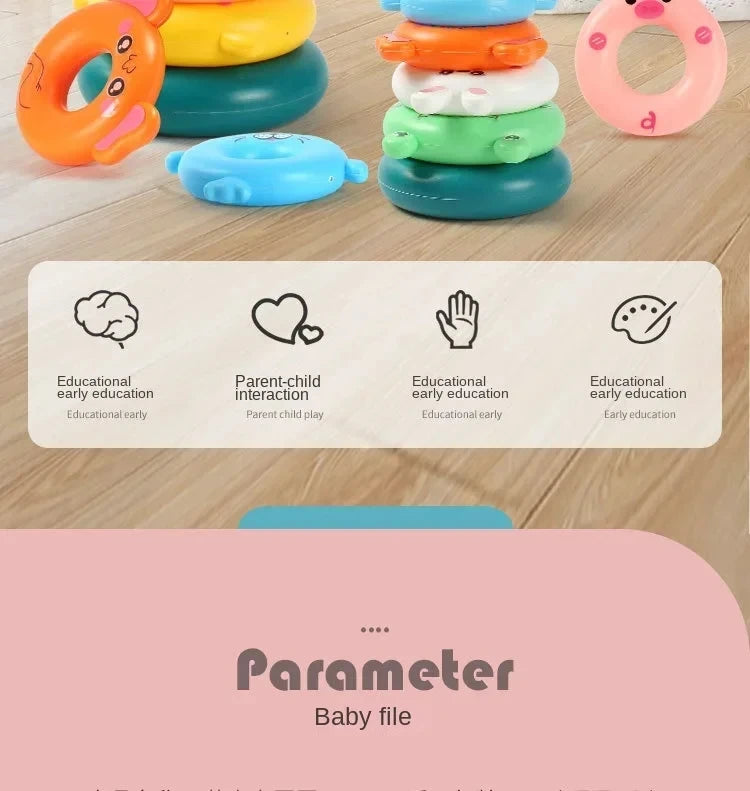 Montessori Baby Spinning Stacking Ring Toy