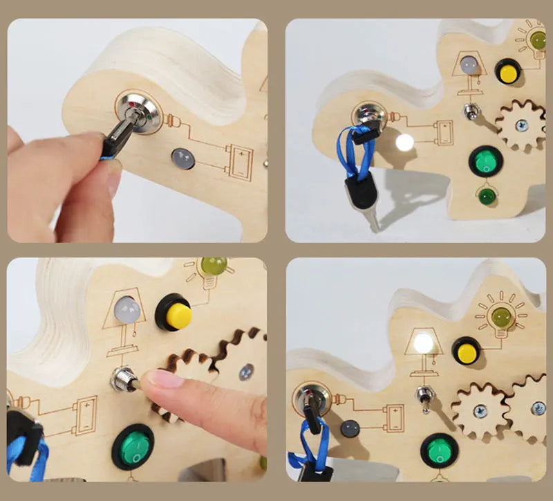 Montessori Busy Board – LED Sensory Learning Toy for Kids (2-4 Years)