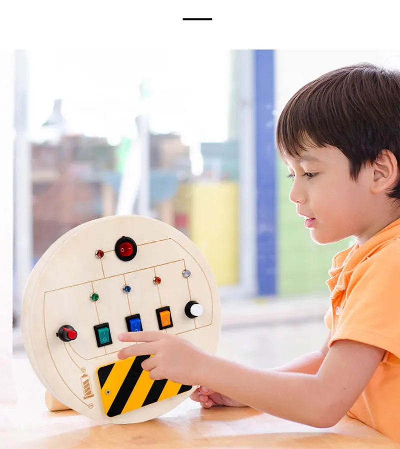 Montessori Busy Board – LED Sensory Learning Toy for Kids (2-4 Years)