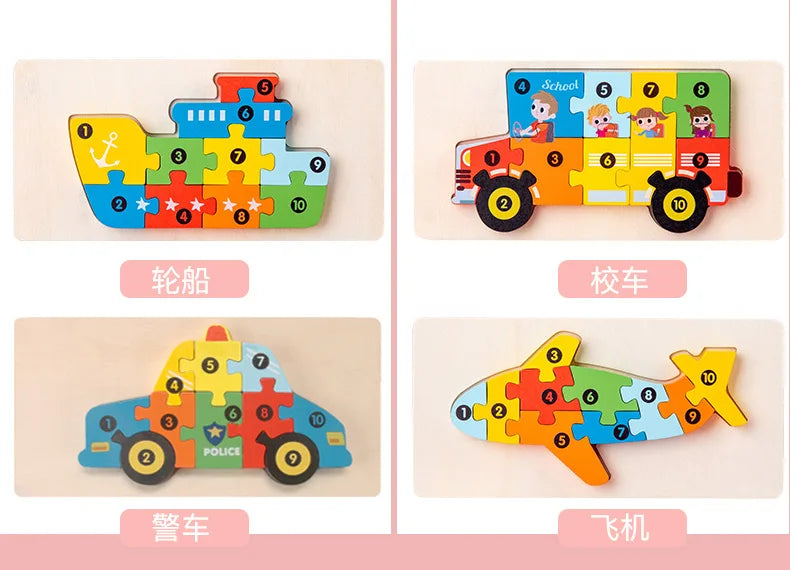Kids Wooden Animal Shape Matching Puzzle Toy(Montessori wooden puzzle board)