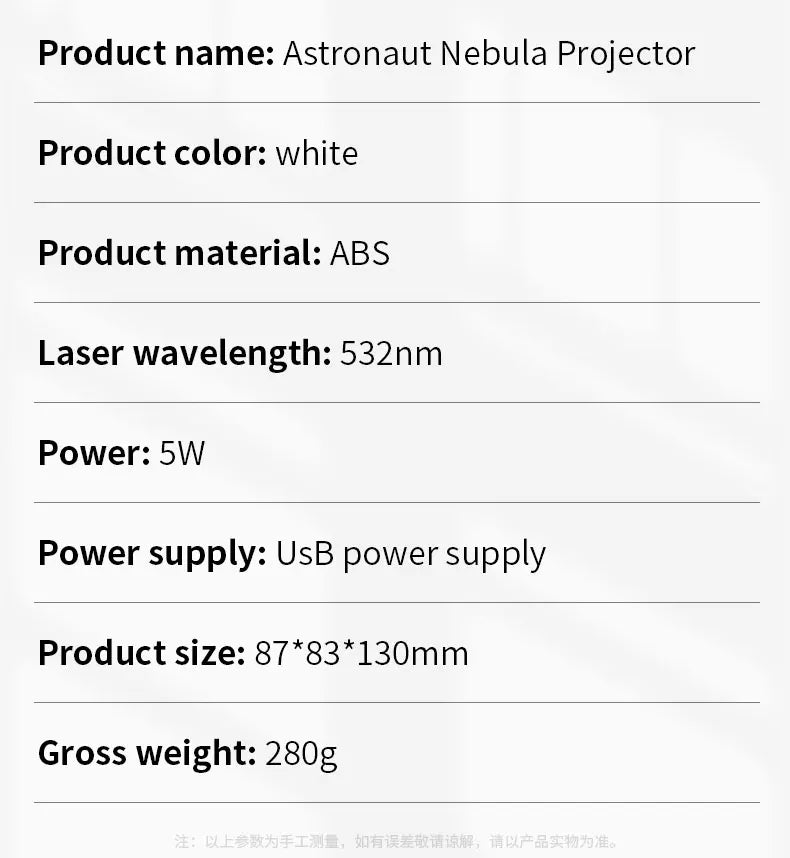 Astronaut Galaxy Star Projector Night Light
