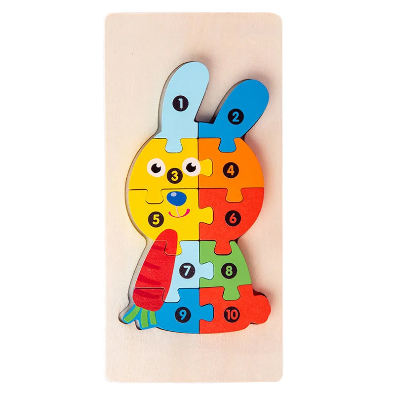 Kids Wooden Animal Shape Matching Puzzle Toy(Montessori wooden puzzle board)