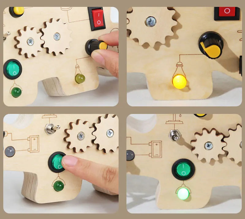 Montessori Busy Board – LED Sensory Learning Toy for Kids (2-4 Years)