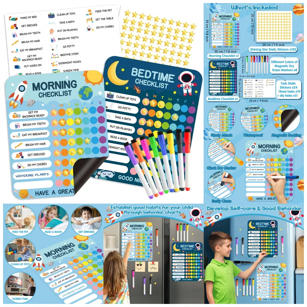 Morning & Bedtime Routine Chart (Magnetic)