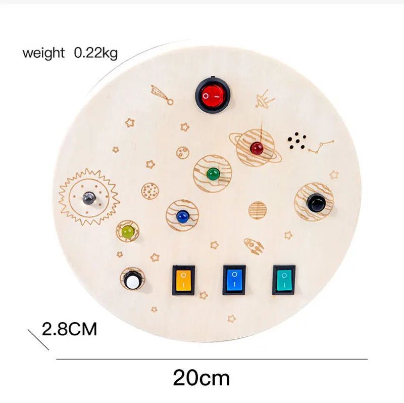 Montessori Busy Board – LED Sensory Learning Toy for Kids (2-4 Years)