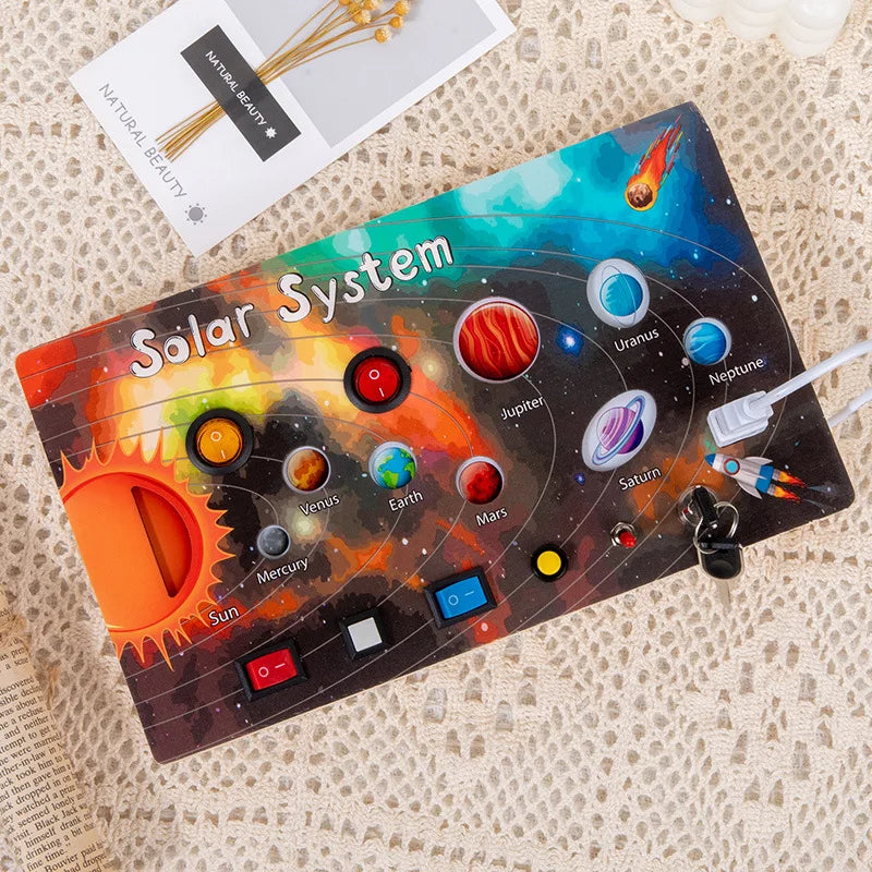 Montessori Busy Board – LED Sensory Learning Toy for Kids (2-4 Years)