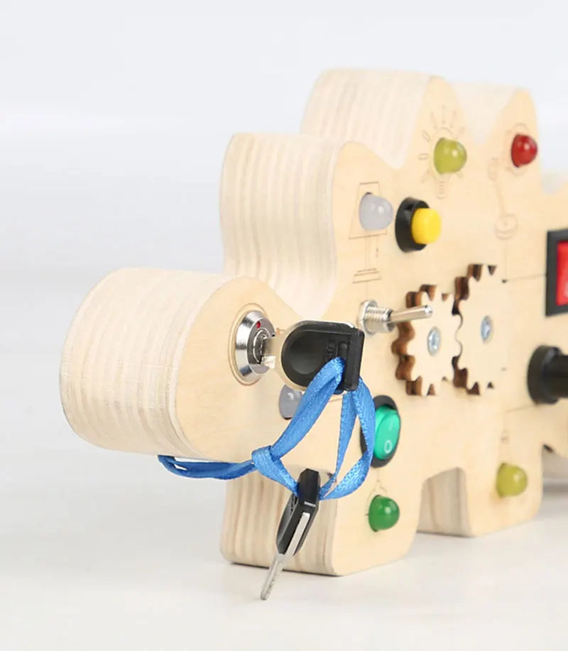 Montessori Busy Board – LED Sensory Learning Toy for Kids (2-4 Years)