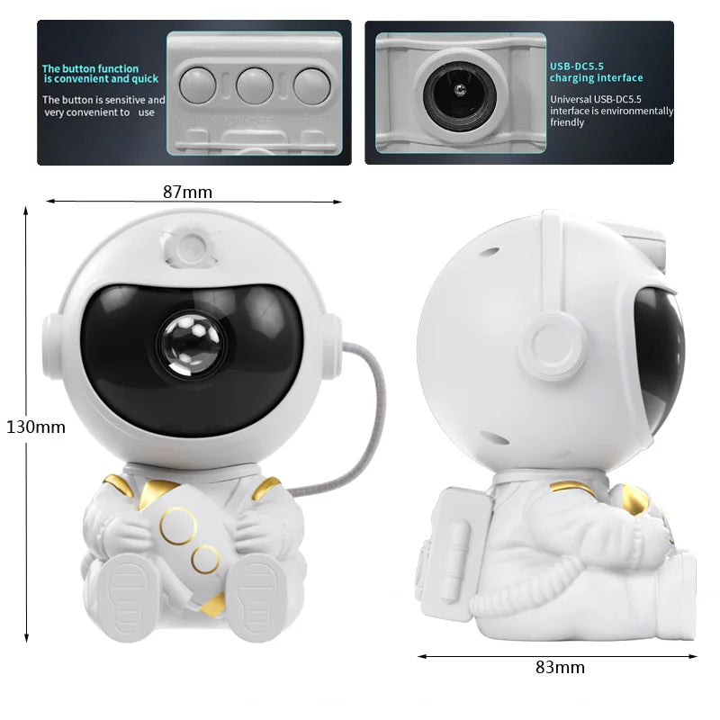Astronaut Galaxy Star Projector Night Light