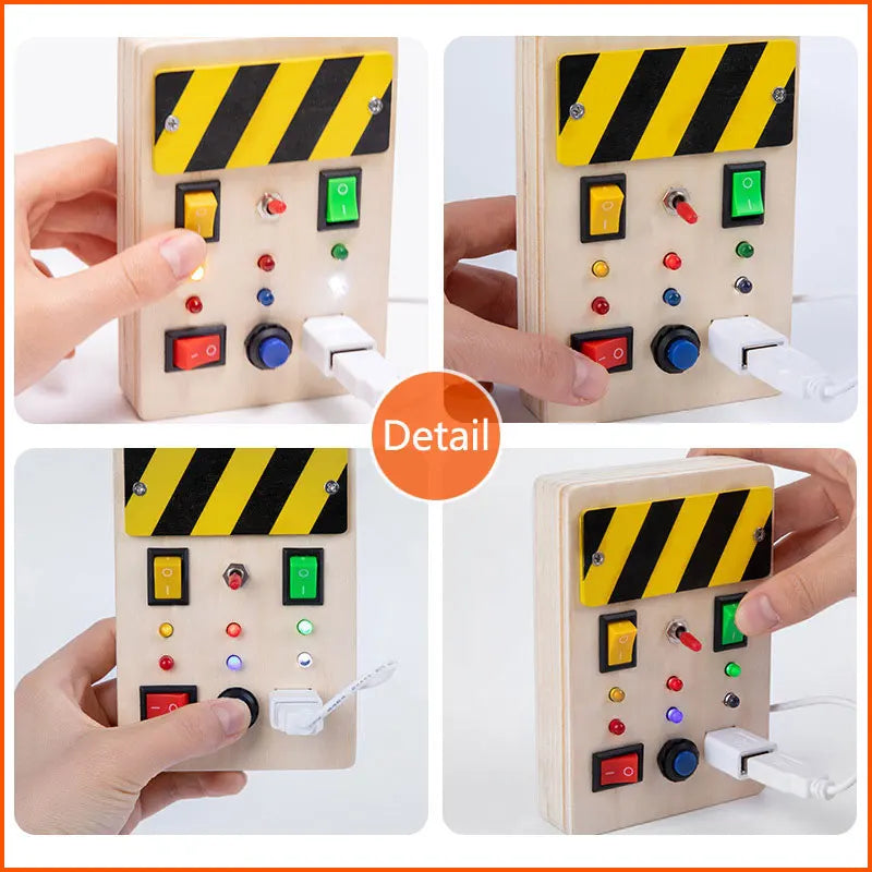 Montessori Busy Board – LED Sensory Learning Toy for Kids (2-4 Years)