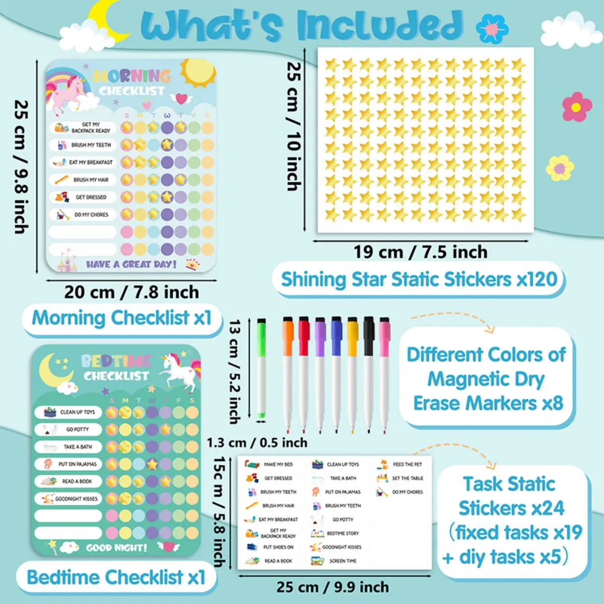 Morning & Bedtime Routine Chart (Magnetic)