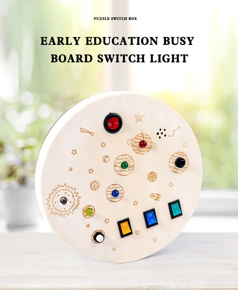 Montessori Busy Board – LED Sensory Learning Toy for Kids (2-4 Years)