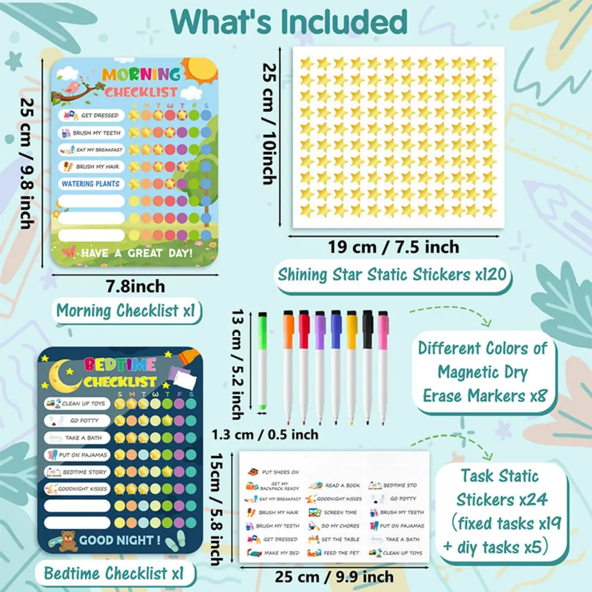 Morning & Bedtime Routine Chart (Magnetic)