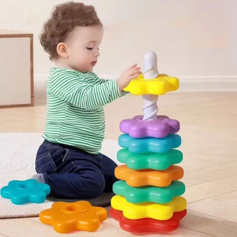 Montessori Baby Spinning Stacking Ring Toy