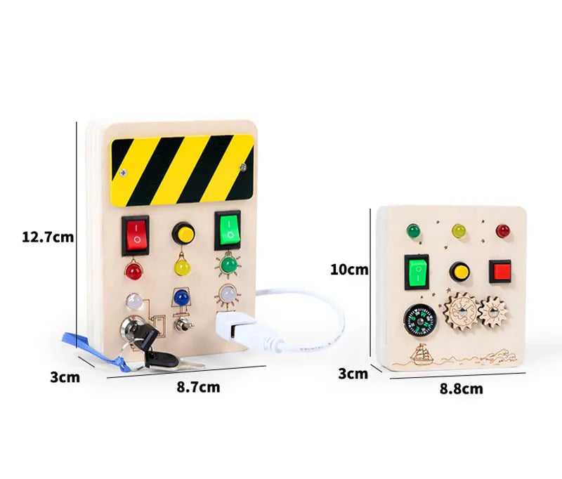 Montessori Busy Board – LED Sensory Learning Toy for Kids (2-4 Years)