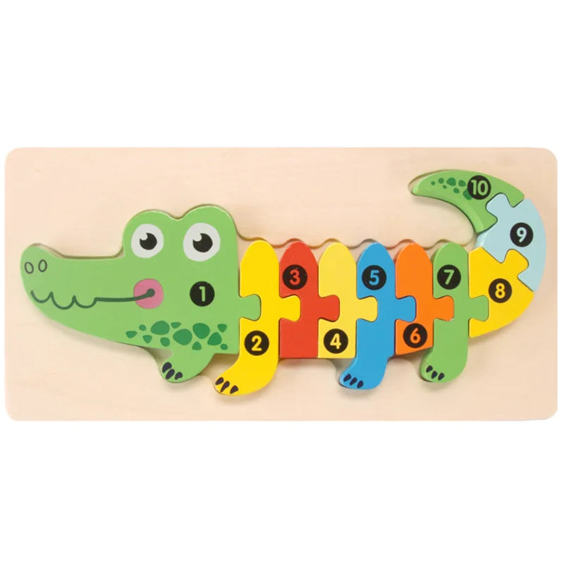 Kids Wooden Animal Shape Matching Puzzle Toy(Montessori wooden puzzle board)
