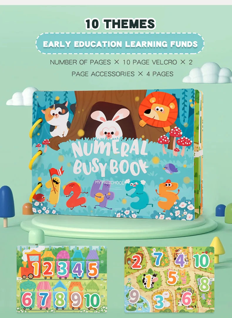 CUBBY Kids™ Montessori Busy Book –Screen- Free Learn Through Play