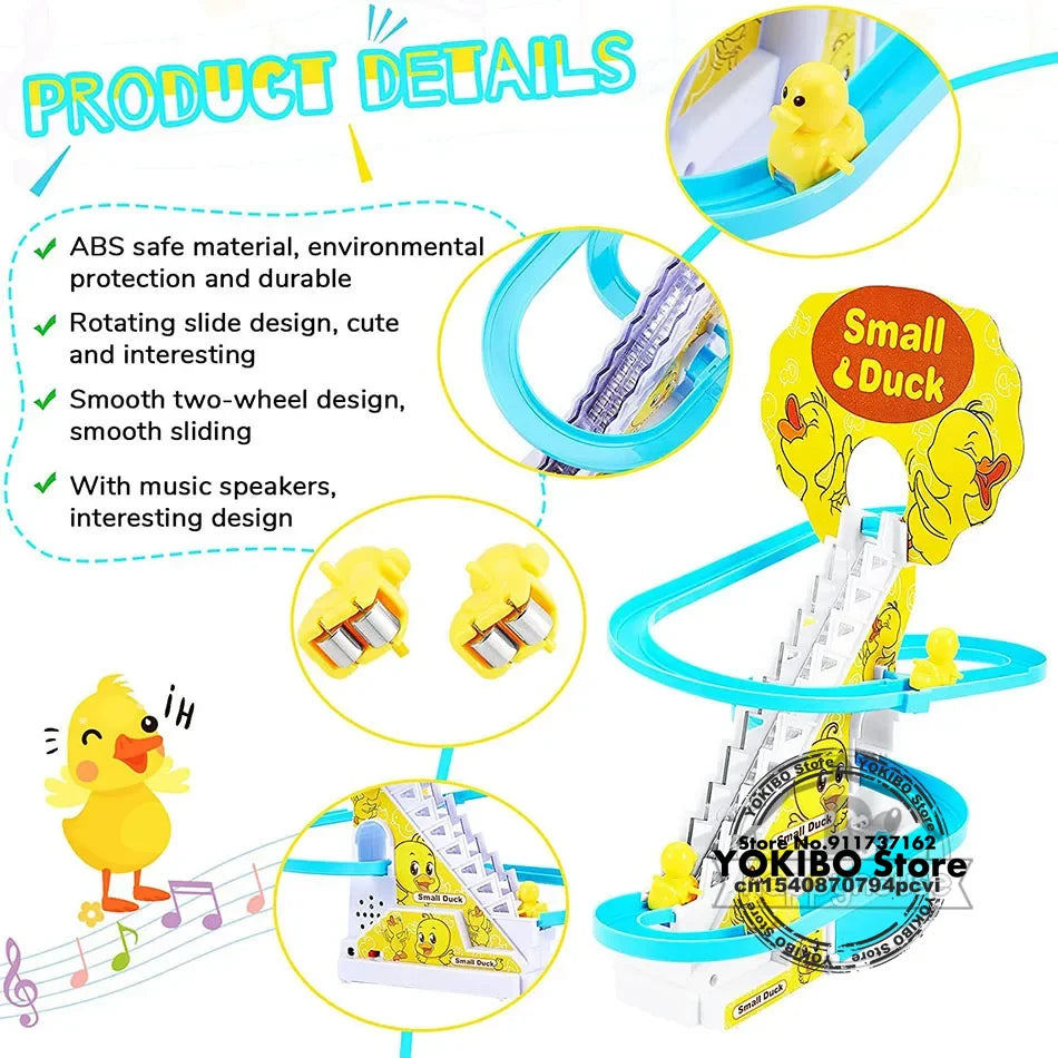 Duck Climbing Stairs Musical Toy for Kids ( Electric duck climbing stairs toy ).