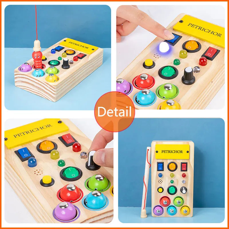 Montessori Busy Board – LED Sensory Learning Toy for Kids (2-4 Years)