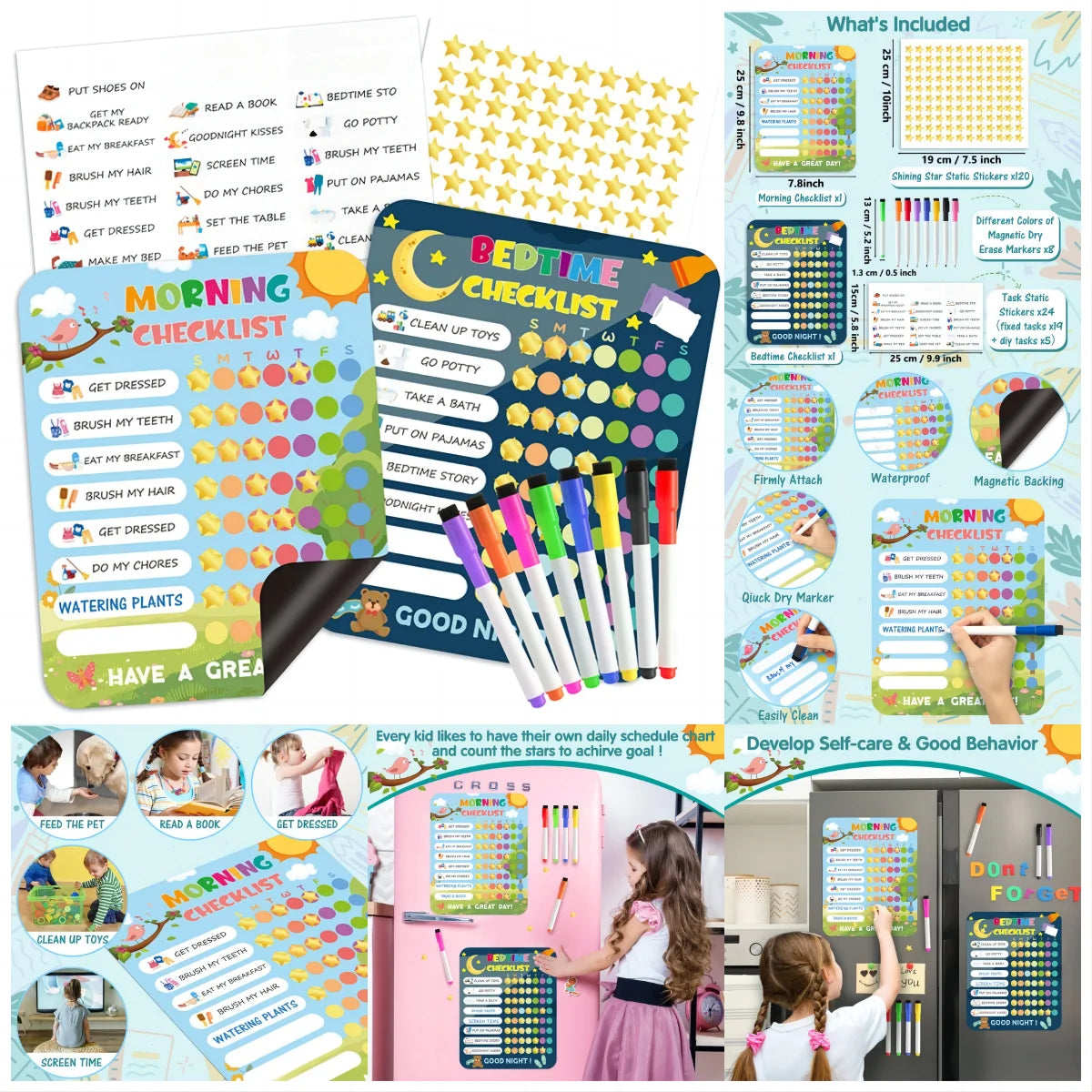 Morning & Bedtime Routine Chart (Magnetic)