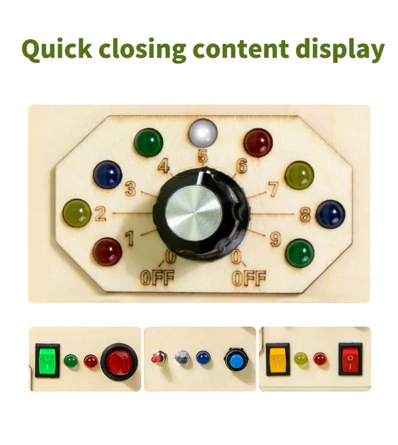 Montessori Busy Board – LED Sensory Learning Toy for Kids (2-4 Years)