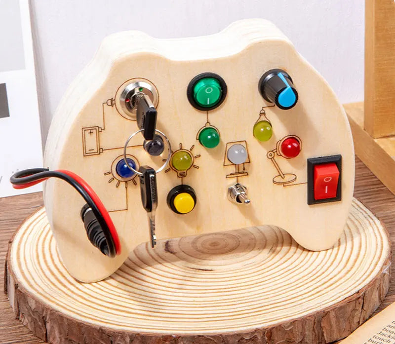 Montessori Busy Board – LED Sensory Learning Toy for Kids (2-4 Years)