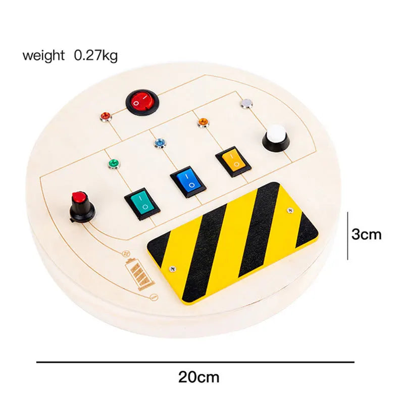 Montessori Busy Board – LED Sensory Learning Toy for Kids (2-4 Years)