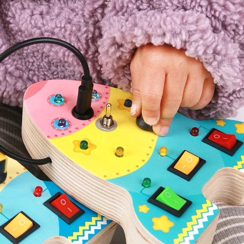 Montessori Busy Board – LED Sensory Learning Toy for Kids (2-4 Years)