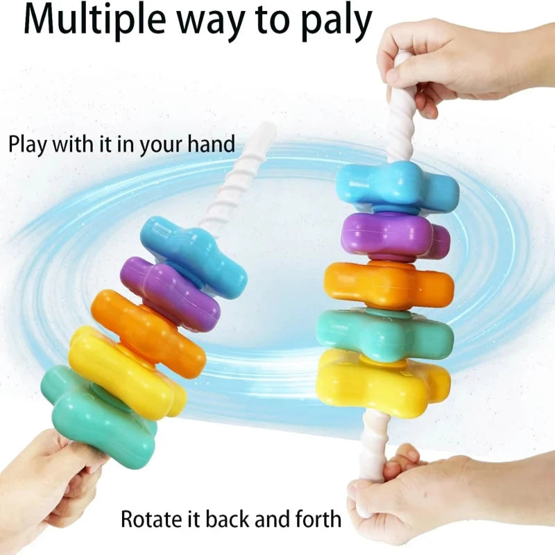 Montessori Baby Spinning Stacking Ring Toy